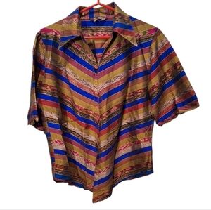 L Thai Silk Button-Down Shirt 3566